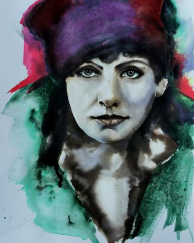 portret in aquarelverf